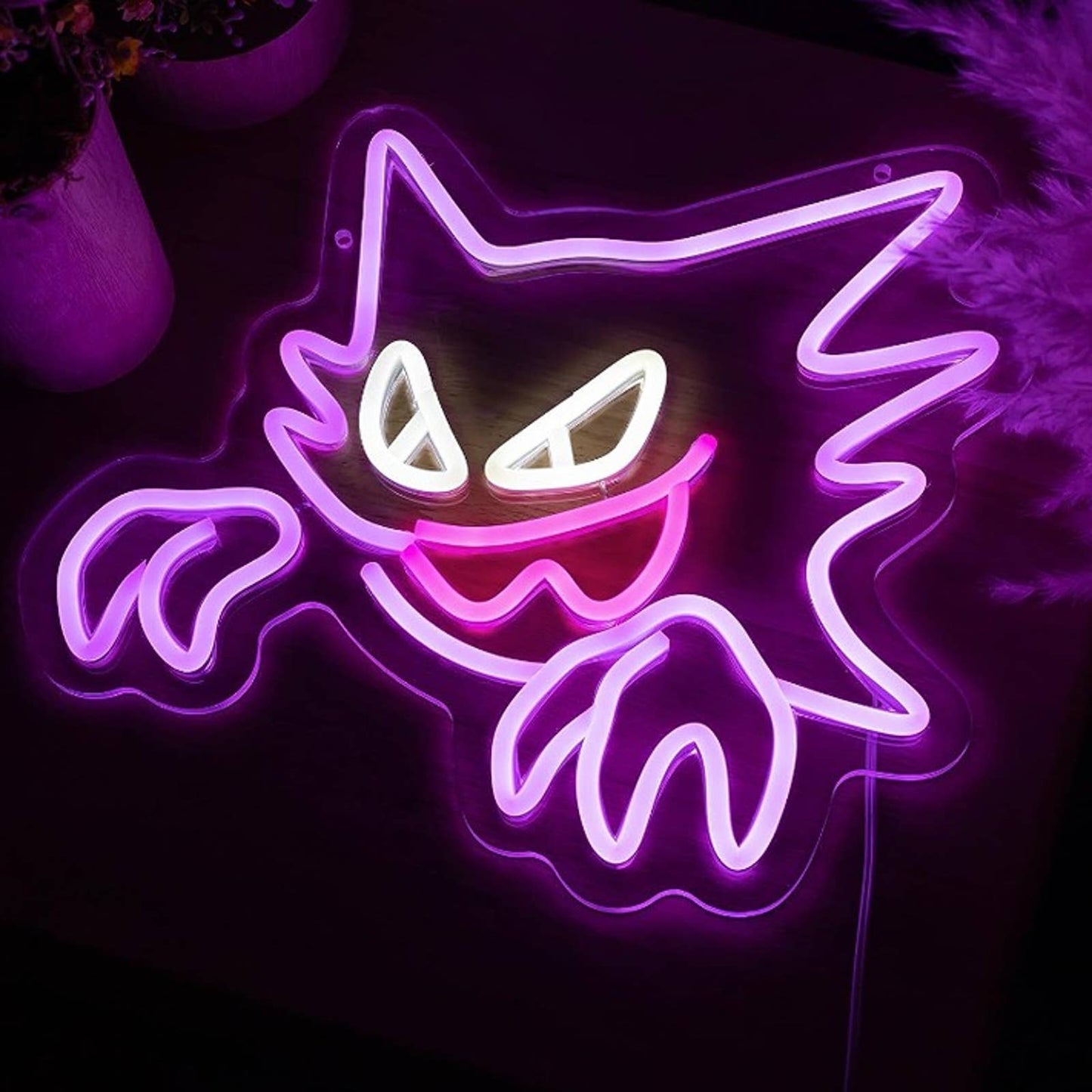 Fun Vivid Bright Purple Haunter Pokemon LED Night Light Gengar Gastly Evolution