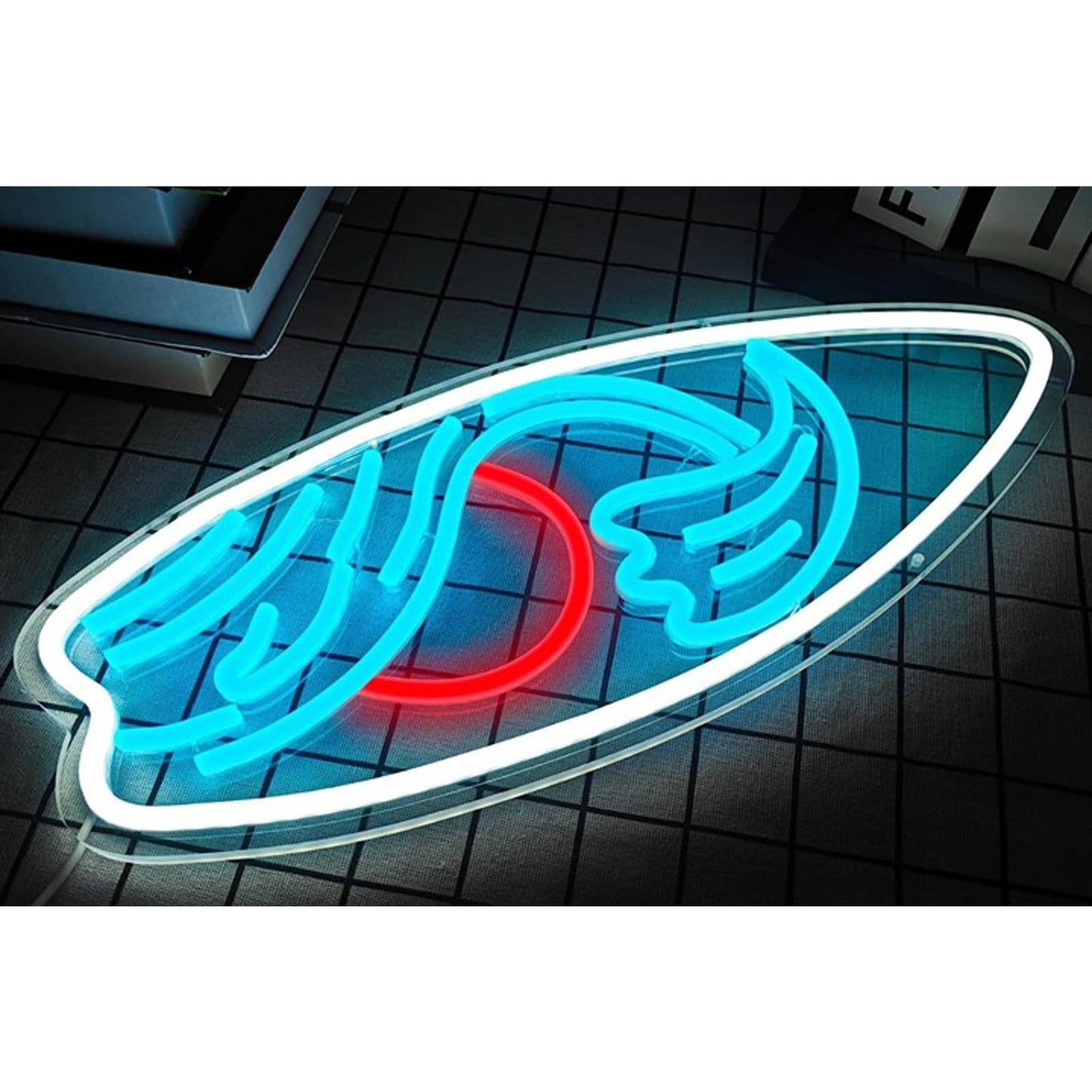 Fun Bright Ocean Wave Sunset Surfboard LED Night Light Room Wall Decor