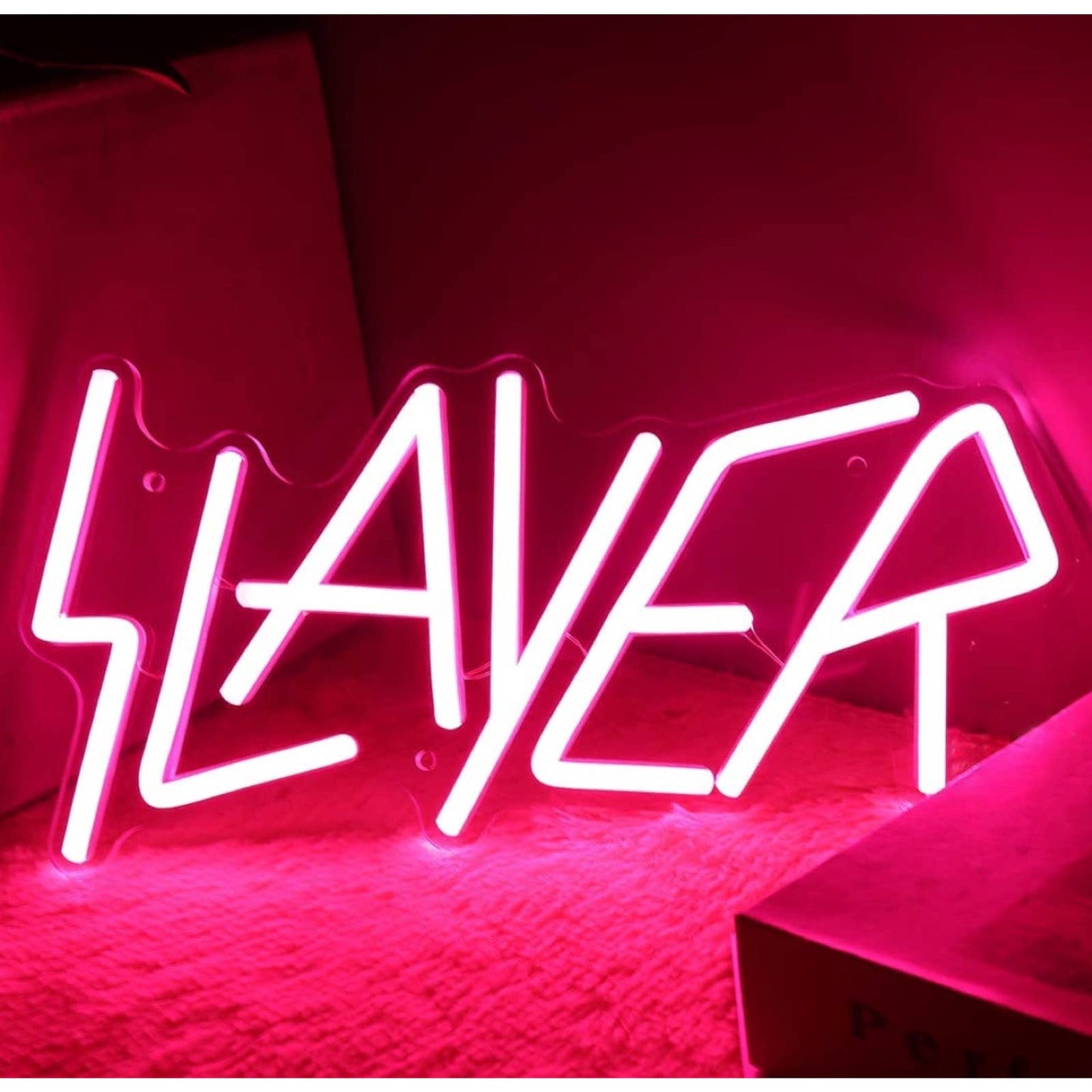 Bright Pink Slayer Metal Rock Music Band LED Night Light Concert Decoration