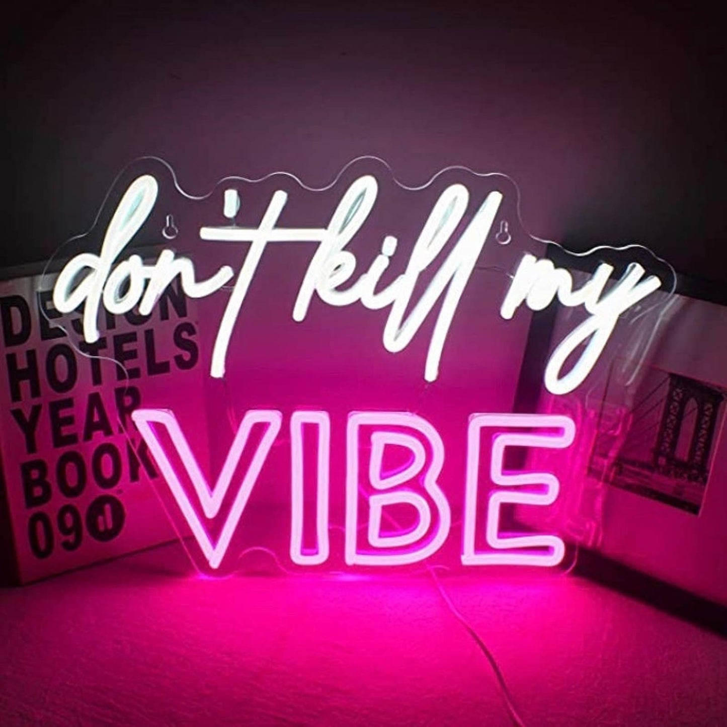 Lovely Vivid Bright “Don’t Kill My Vibe” LED Night Light Room Wall Decor