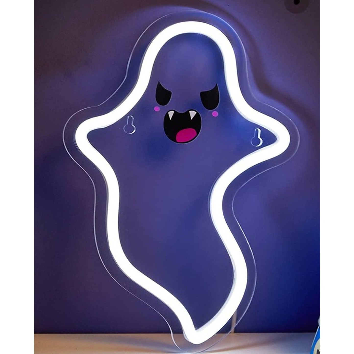 Spooky Vivid Bright White Bad Baby Ghost  LED Night Light Halloween Decor