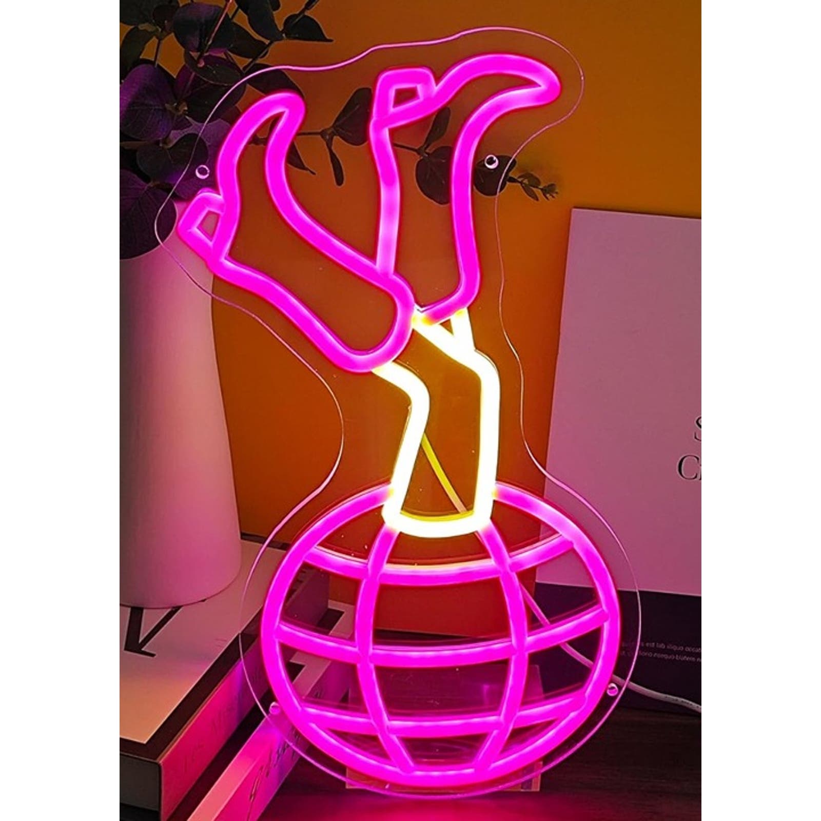 Lovely factory Bright Long Pink Legs LED Light Room Wall Decoration