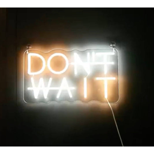 Bright Motivational “Don’t Wait / Do It” LED Night Light Empower Sign Room Wall