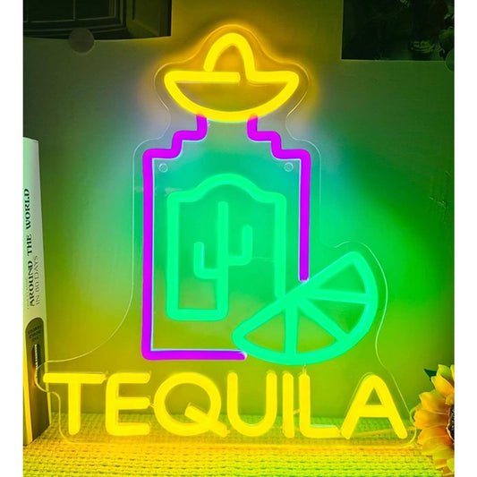 Vivid Bright Colorful Tequila Sombrero LED Night Light Bar Decoration