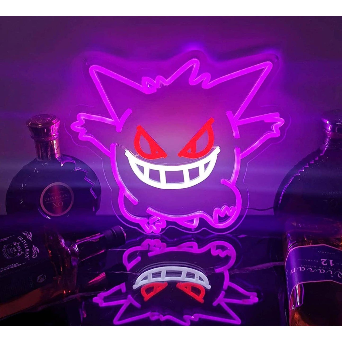 Fun Vivid Bright Purple Gengar Ghost Pokemon LED Night Light Anime Cartoon Decor