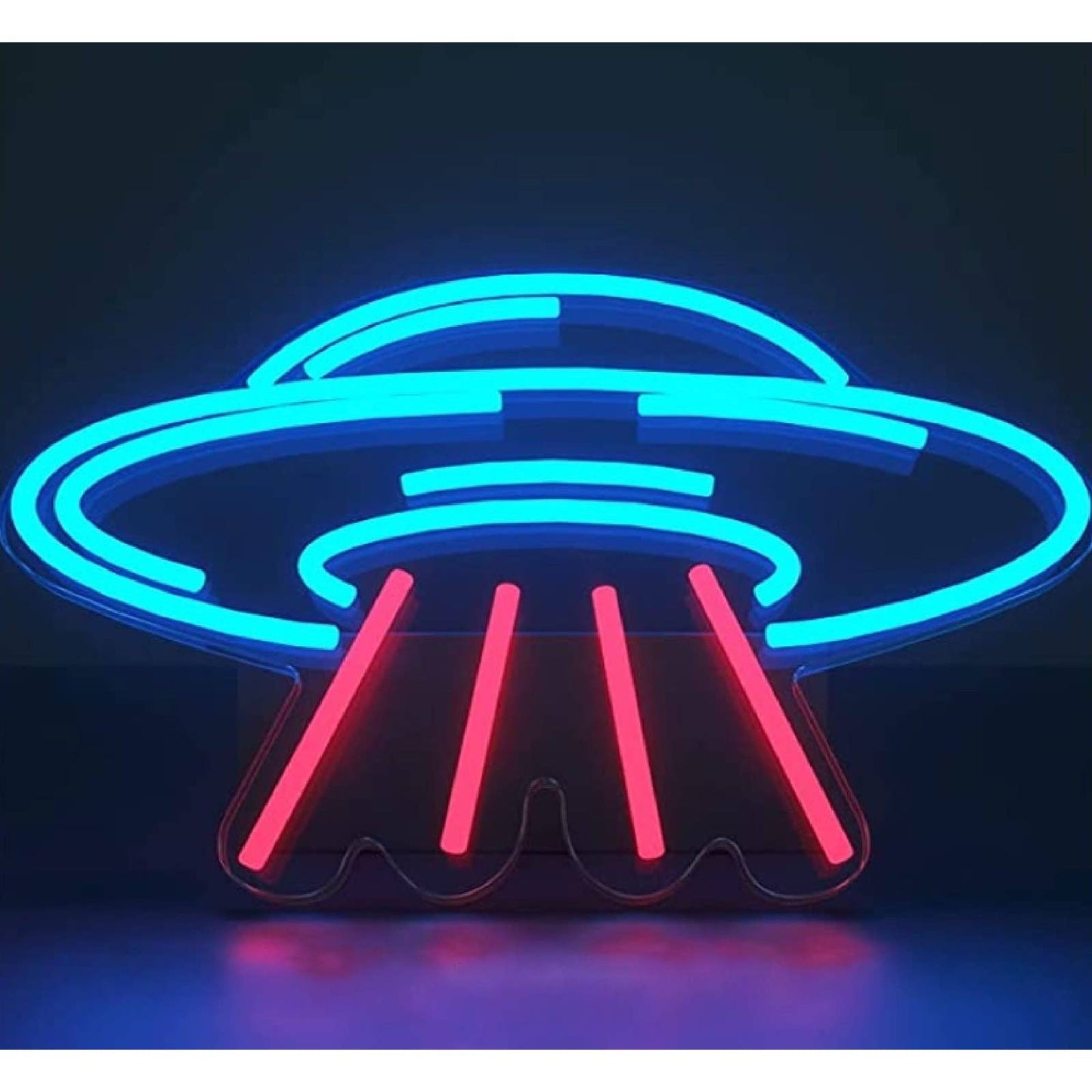 Bright Blue Alien Red Abducting Ray Space Ship UFO LED Night Light Room Wall Dec