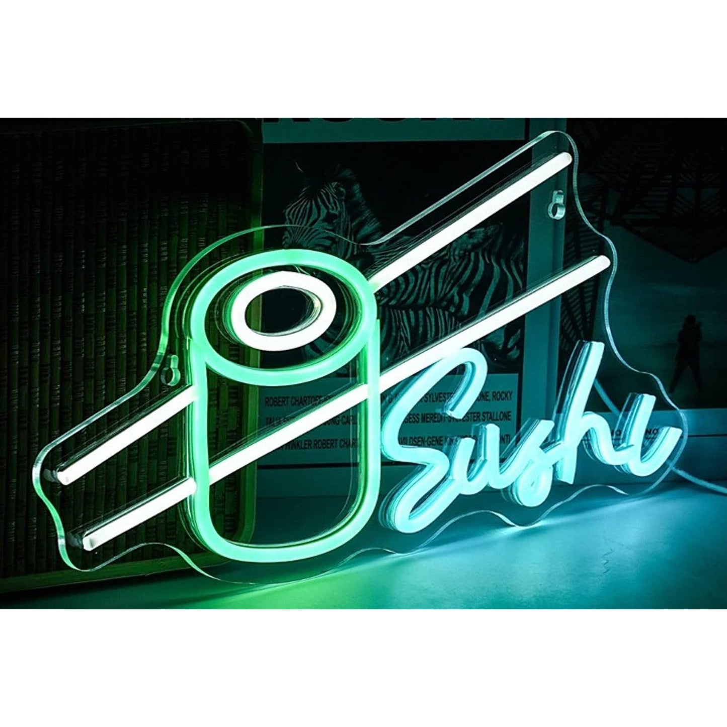 Tasty Bright Green Sushi LED Night Light Restaurant Wall Decoration