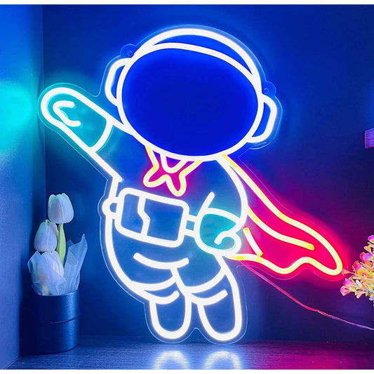 Fun Bright Cute Baby Superman Astronaut Super Hero LED Night Light Wall Decor