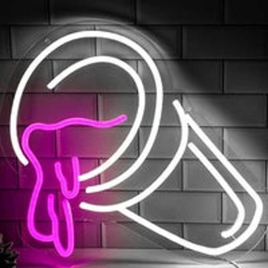 Vivid Bright Pink Spilling Drink Cup LED Night Light Room Wall Decoration