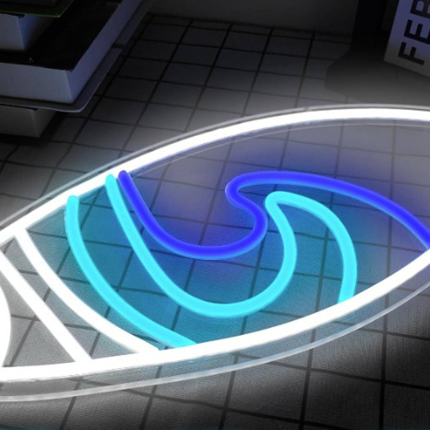 Vivid Bright Ocean Wave Surf Board LED Night Light Room Wall Decoration
