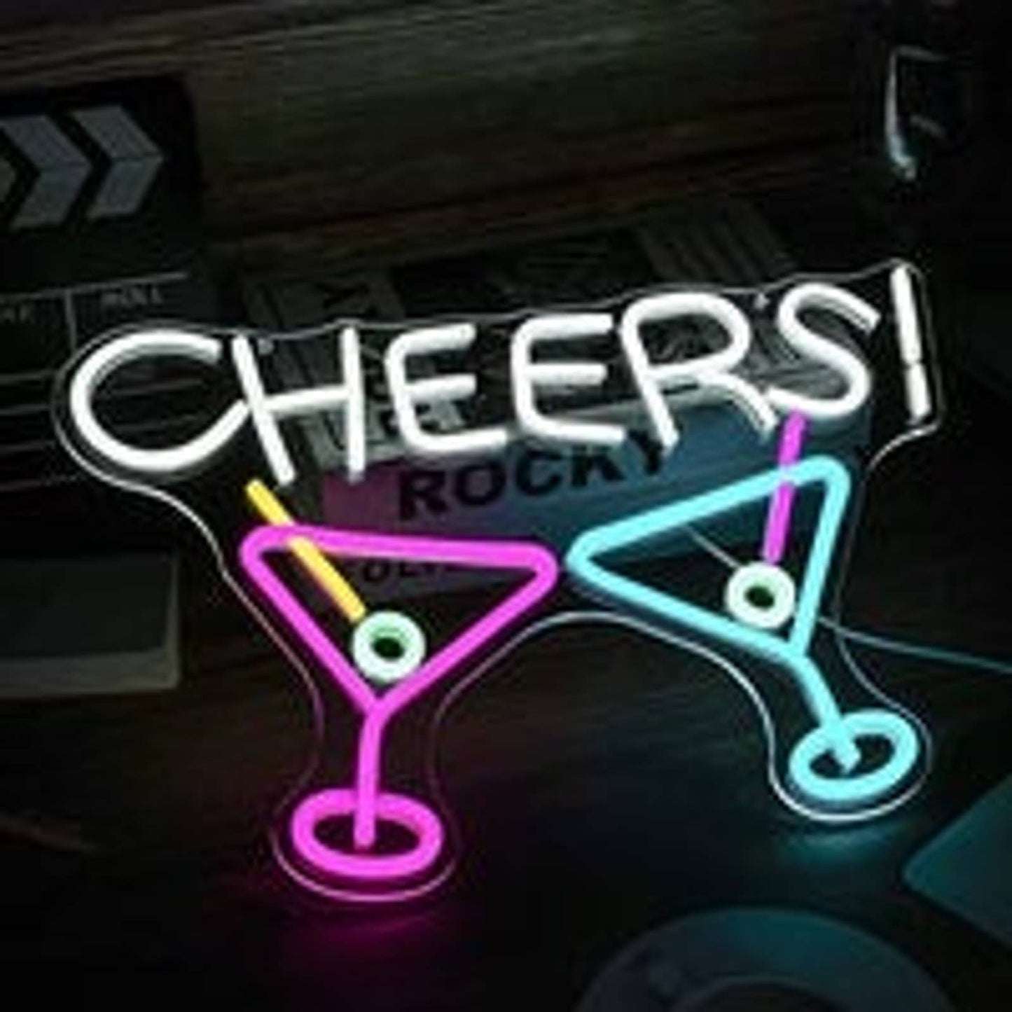 Vivid Bright Colorful Cheers Bar Drink LED Night Light Celebration Decoration