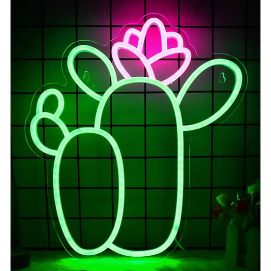 Lovely Bright Flower Cactus LED Night Light Room Wall Decoration