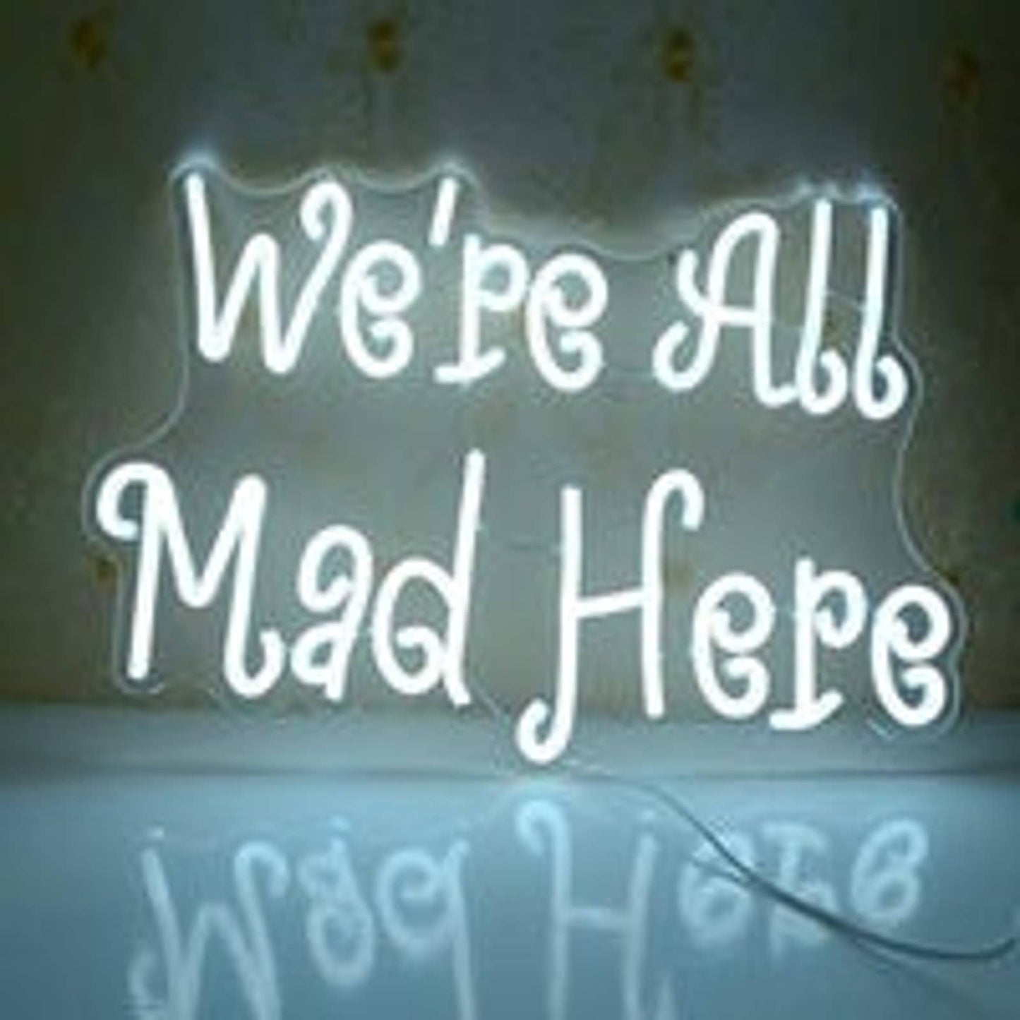 Fun Bright Curly Letter We’re All Mad Here LED Night Light Room Wall Decoration