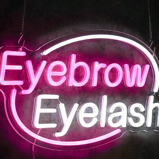 Vivid Bright Eyebrow Eyelash LED Night Light Spa Salon Room Wall Decor