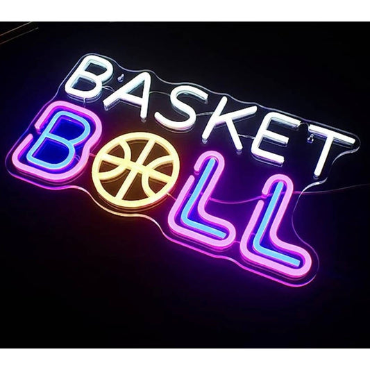 Fun Bright Vivid Colorful Basketball LED Night Light Room Wall Sports NBA Decor