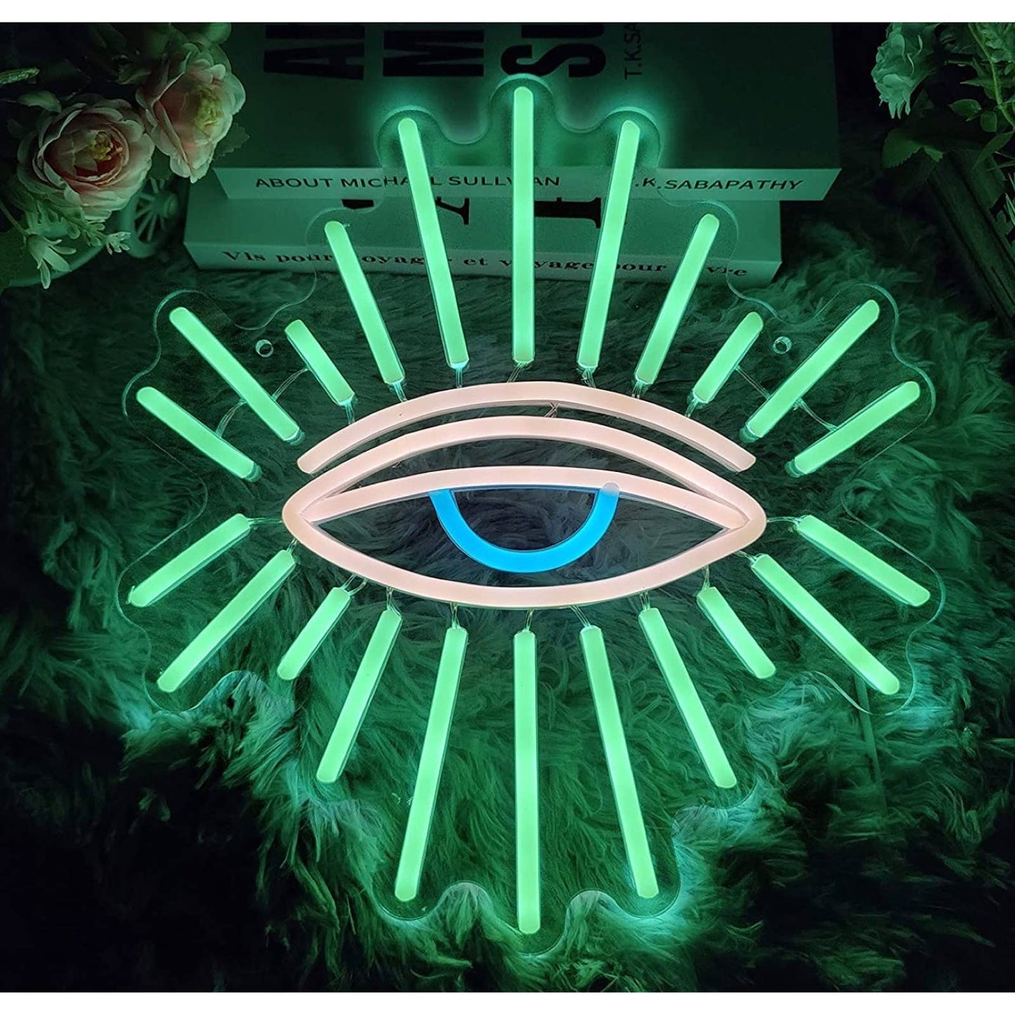 Lovely Bright Green Shining All-Seeing Eye LED Night Light Room Wall Decor
