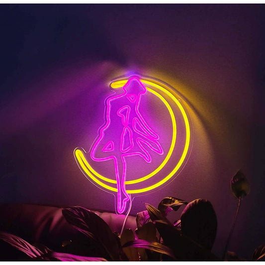 Lovely Bright Sailor Moon LED Night Light Anime Room Japan Wall Decoration