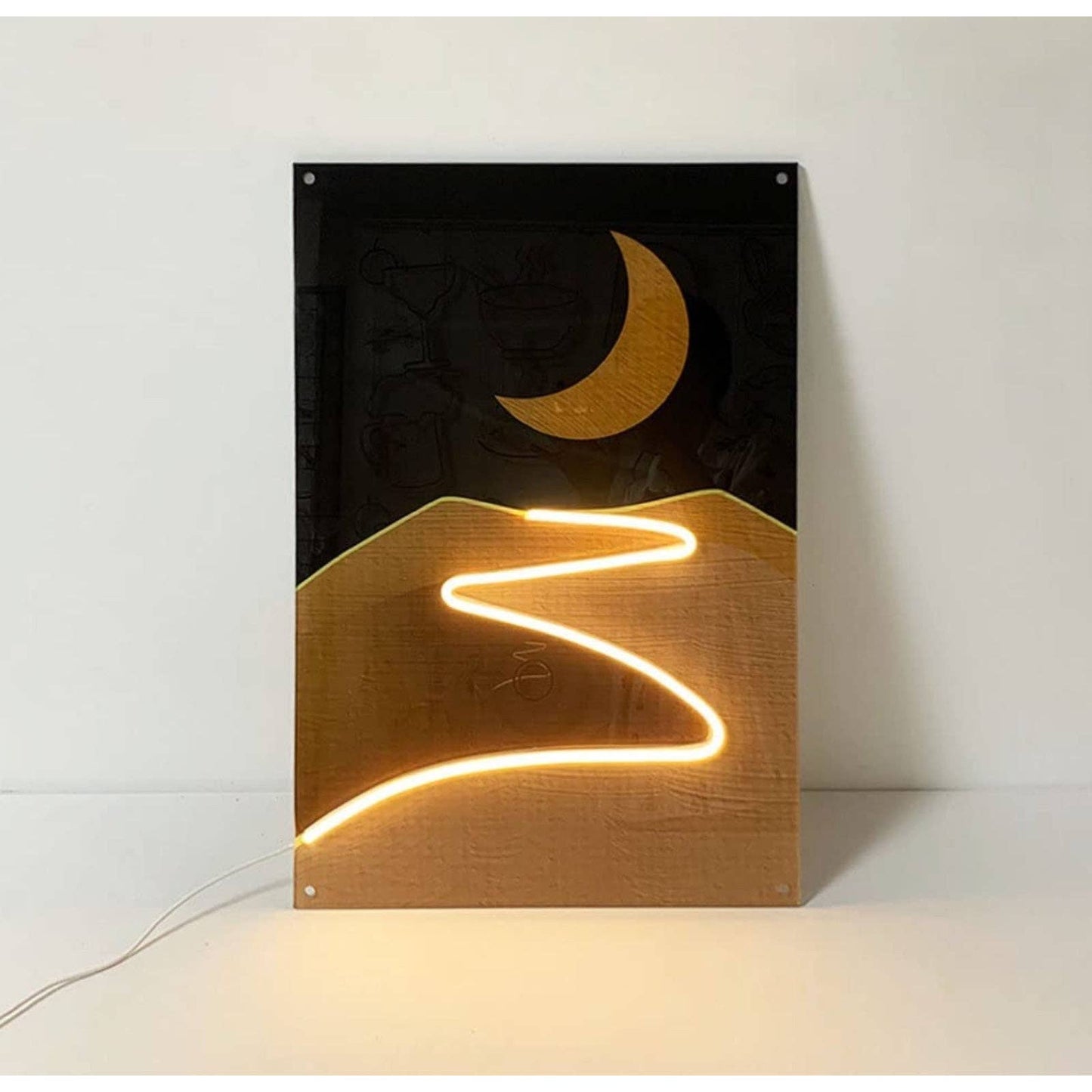 Quality Bright Large Unique Desert Moon LED Night Light Room Wall Art Decor