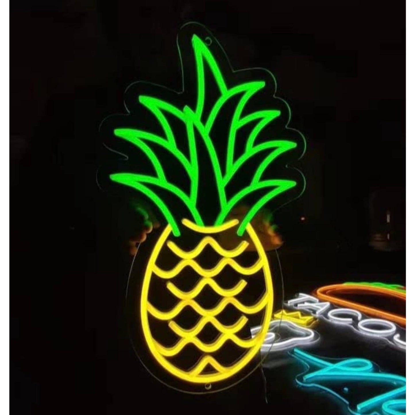 Tasty Bright Yellow Green Pineapple LED Night Light Room Wall Decoration