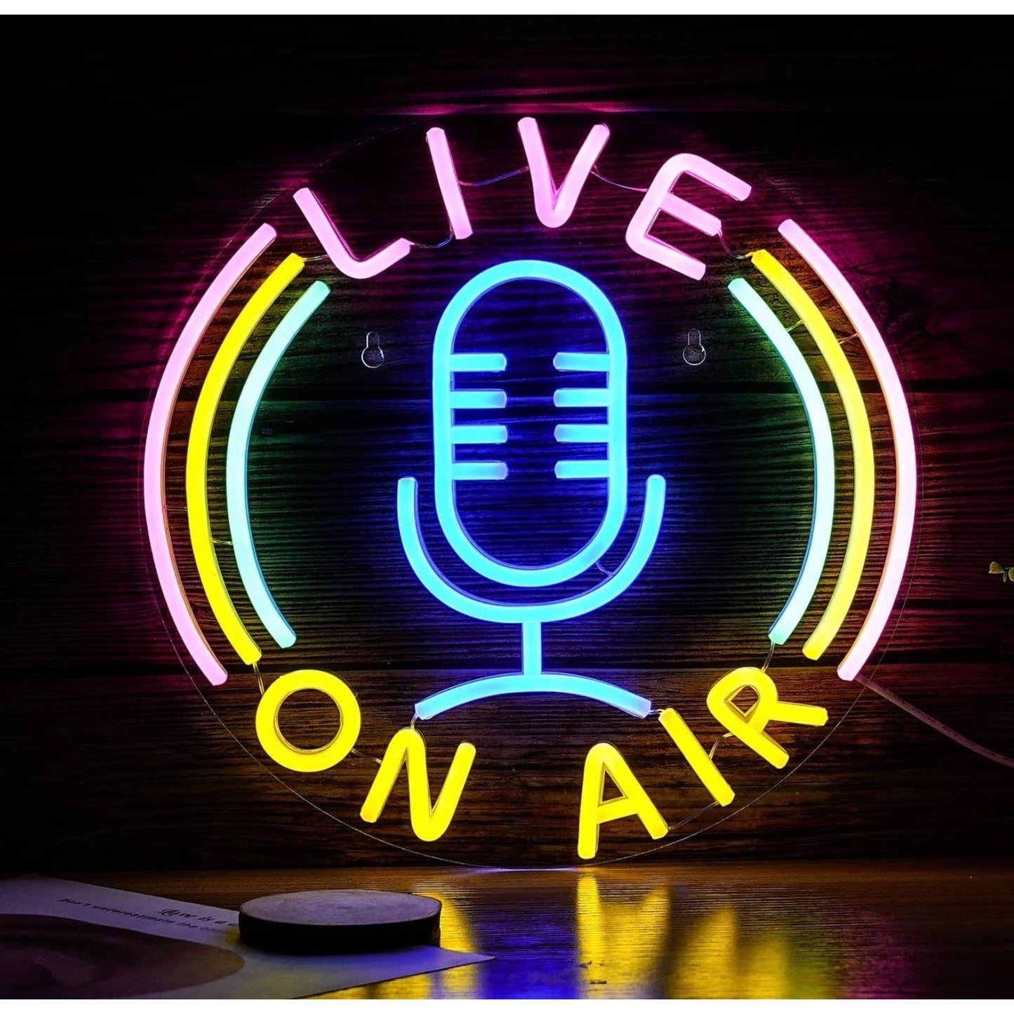 Vivid Bright Colorful Live Microphone LED Night Light Room Wall Decoration