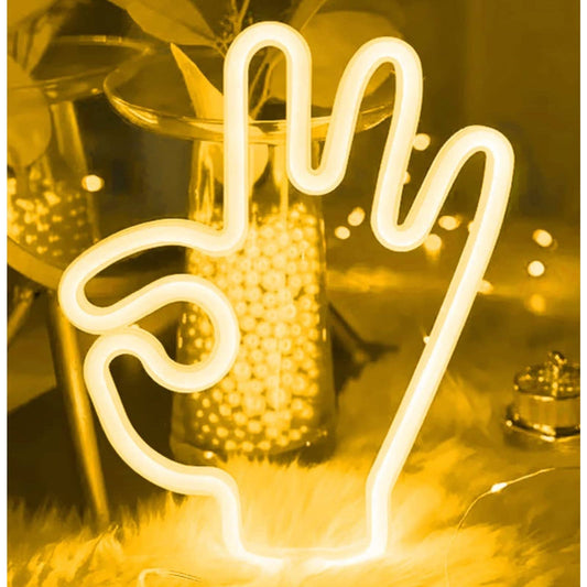 Lovely Bright Warm White A-OK Hand LED Night Light Room Wall Decoration