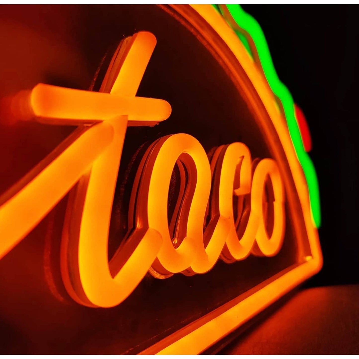 Tasty Bright Colorful Taco LED Food Light Room Wall Restaurant Decoration