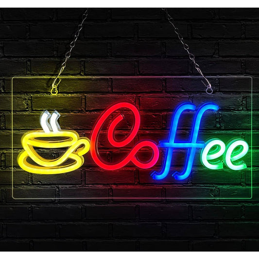 Vivid Rainbow Coffee LED Night Light Room Wall Decor