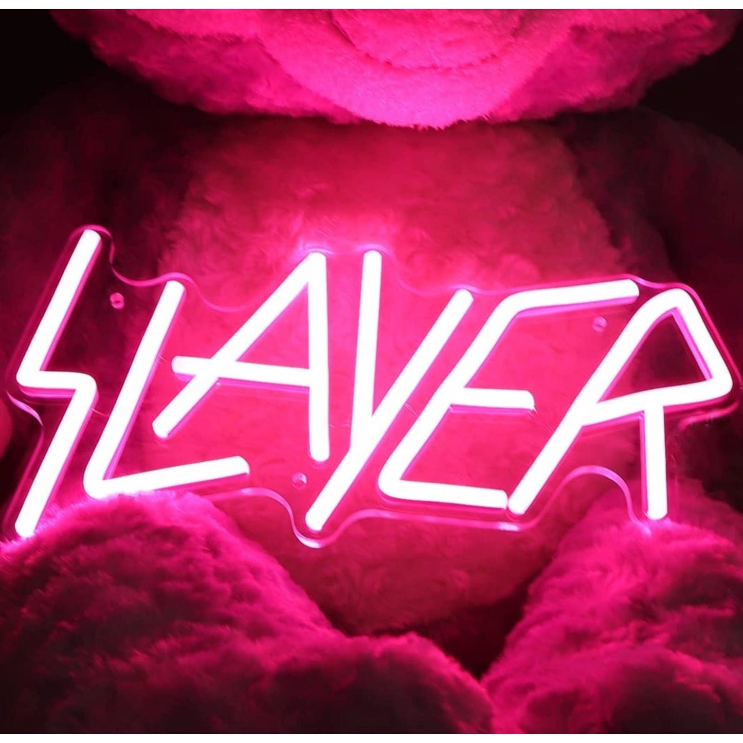 Bright Pink Slayer Metal Rock Music Band LED Night Light Concert Decoration
