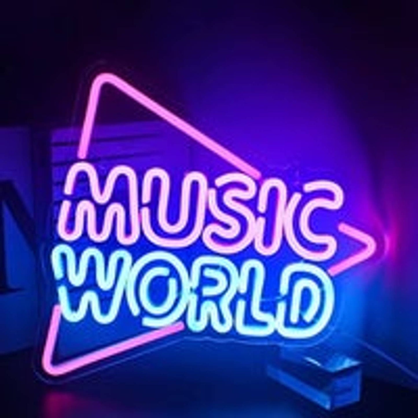 Vivid Fun Bright Music World LED Night Light Sign Room Wall Decoration
