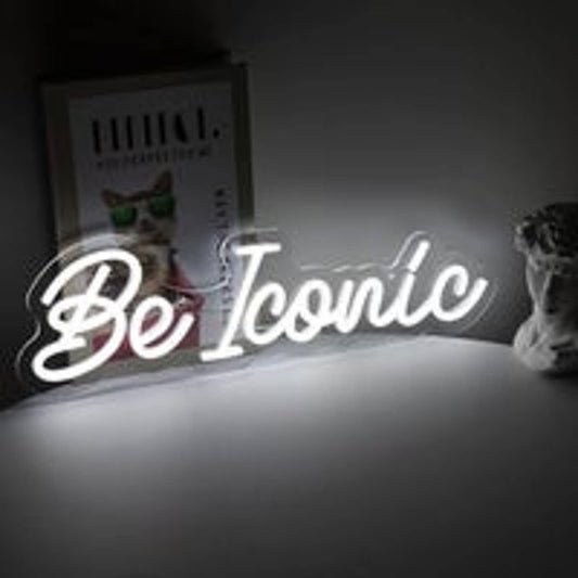 Lovely Bright White “Be Iconic” LED Night Light Room Wall Decoration
