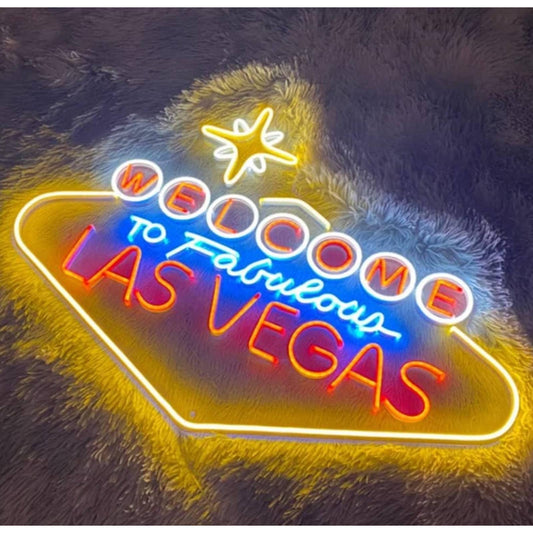 Vivid Bright Colorful Welcome to Las Vegas LED Night Light Room Wall Decoration