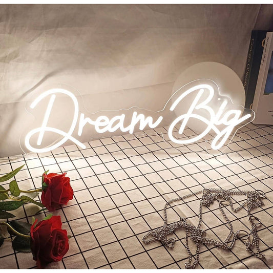Lovely Bright Cool White “Dream Big” LED Night Light Room Wall Decoration