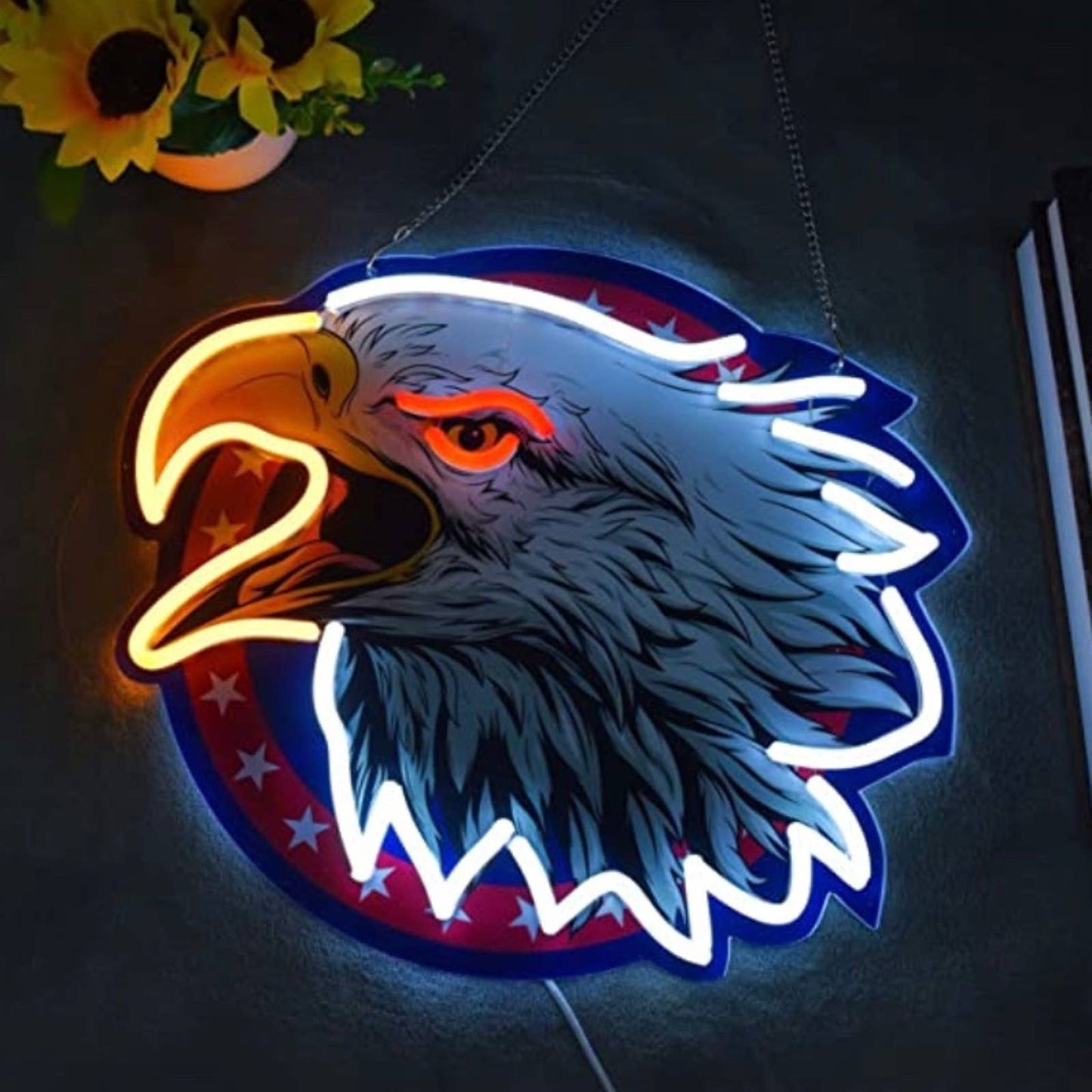 Vivid Bright American Eagle LED Night Light Room Wall Decoration