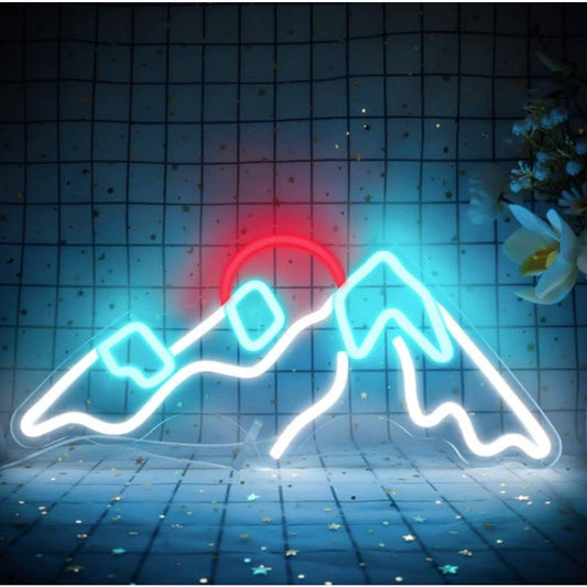 Lovely Bright Alaskan Ice Top Mountain Sunset LED Night Light Room Wall Decor