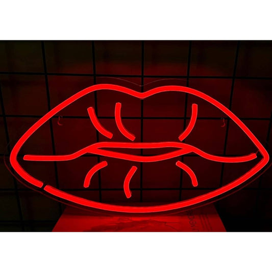 Fun Vivid Bright Full Red Lips Led Night Light Room Wall Decoration