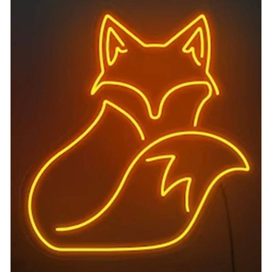 Simple Bright Modern Orange Fox LED Night Light Room Wall Art Decoration