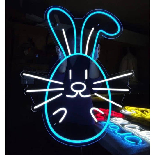 Adorable Bright Egg Shaped Bunny Rabbit LED Night Light Room Wall Decoration