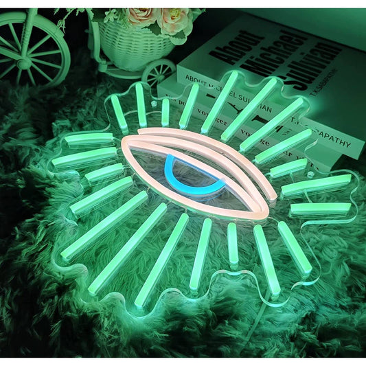 Lovely Bright Green Shining All-Seeing Eye LED Night Light Room Wall Decor