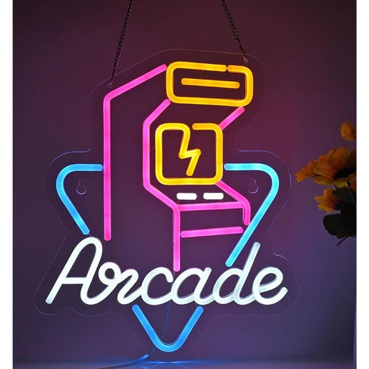 Retro Fun Bright Colorful Arcade LED Night Light Game Room Wall Decor