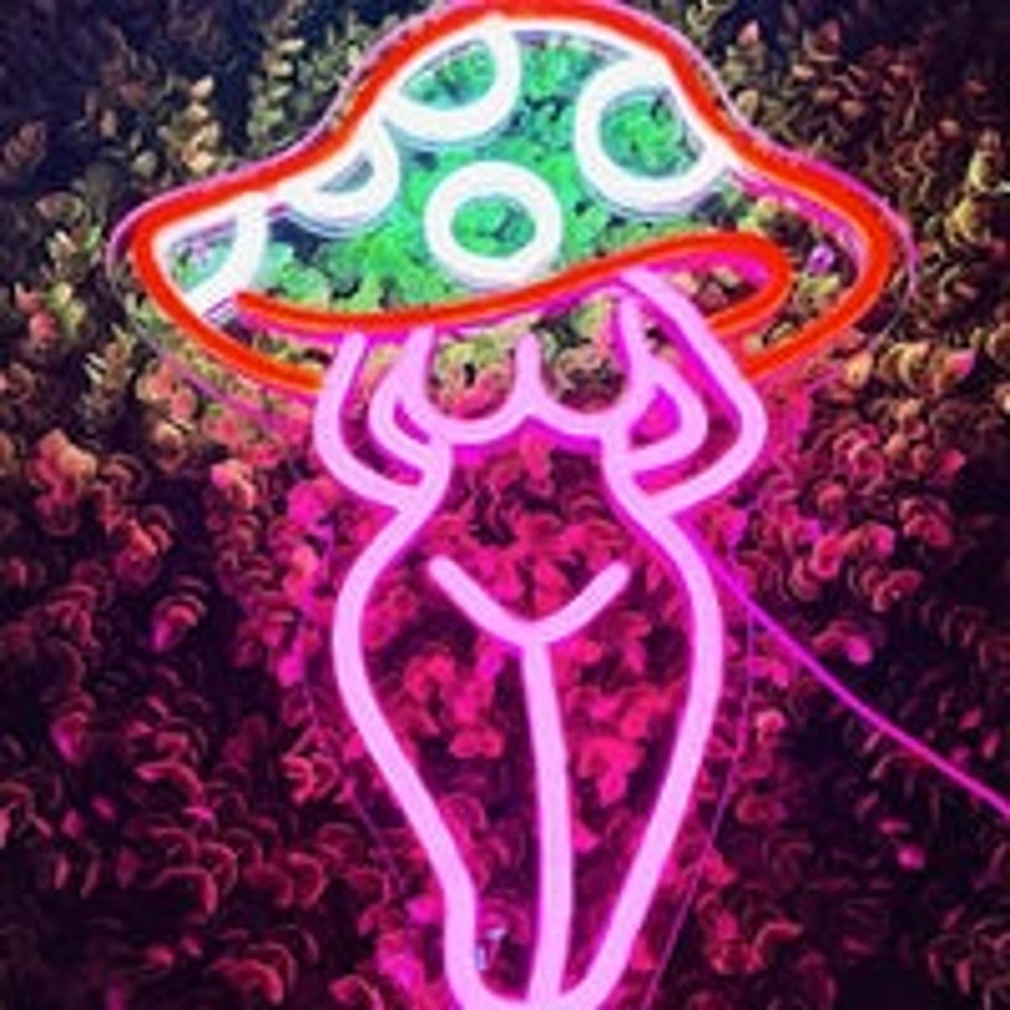 Vivid Bright Sexy Mushroom Lady LED Night Light Room Wall Decoration