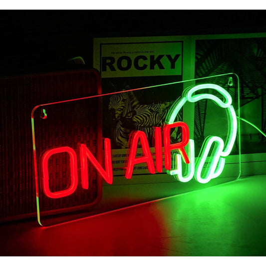 Fun Bright Red Green On Air Headphones Gamer Twitch Live Stream LED Light Decor