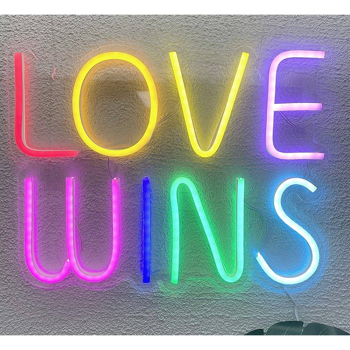 Lovely Bright Rainbow “Love Wins” LED Night Light Room Wall Pride Decor