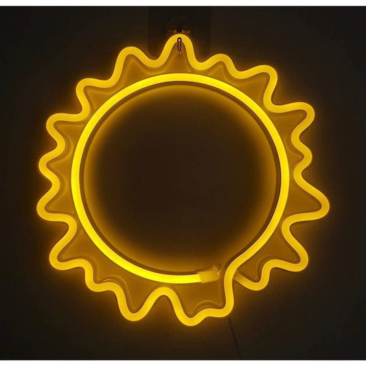 Bright Yellow Sun LED Light Decor
