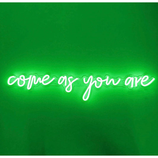 Lovely Bright Green “Come As You Are” LED Night Light Room Wall Decoration