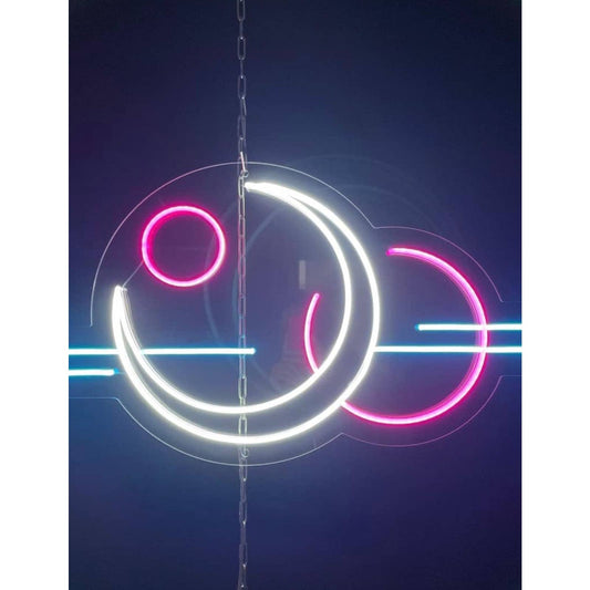 Exotic Bright Retro Crescent Moon Galaxy LED Night Light Room Wall Art Decor