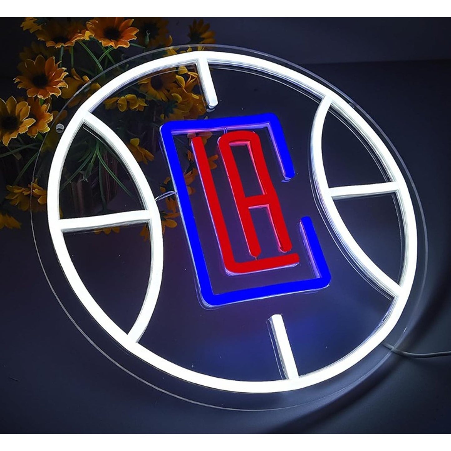 Vivid Bright LA Clippers Basketball Team Logo LED Night Light Room Wall NBA