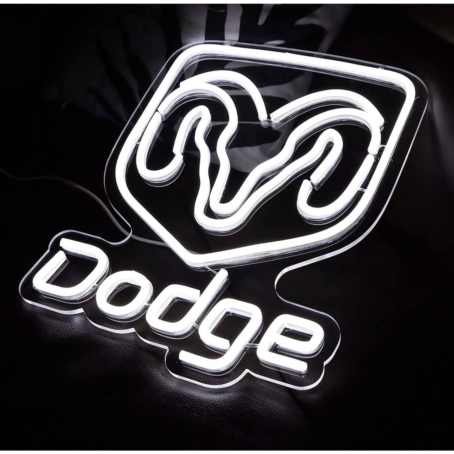 Bright Cool White Dodge Ram LED Night Light Car Garage Mechanic Light Sign