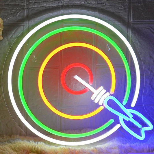 Fun Bright Colorful Dartboard Game LED Night Light Room Wall Decor