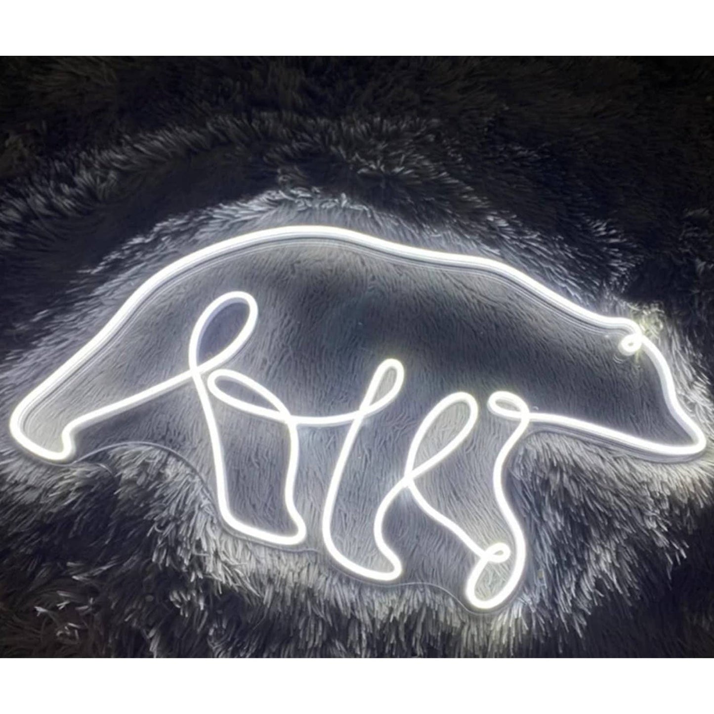 Cool White Polar Bear LED Night Light Room Wall Art Decoration