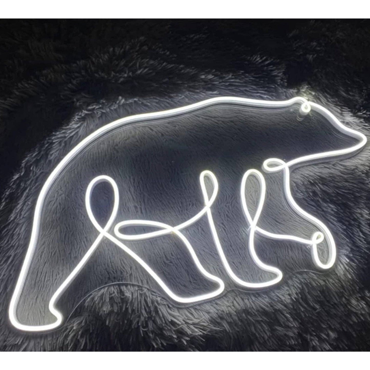 Cool White Polar Bear LED Night Light Room Wall Art Decoration
